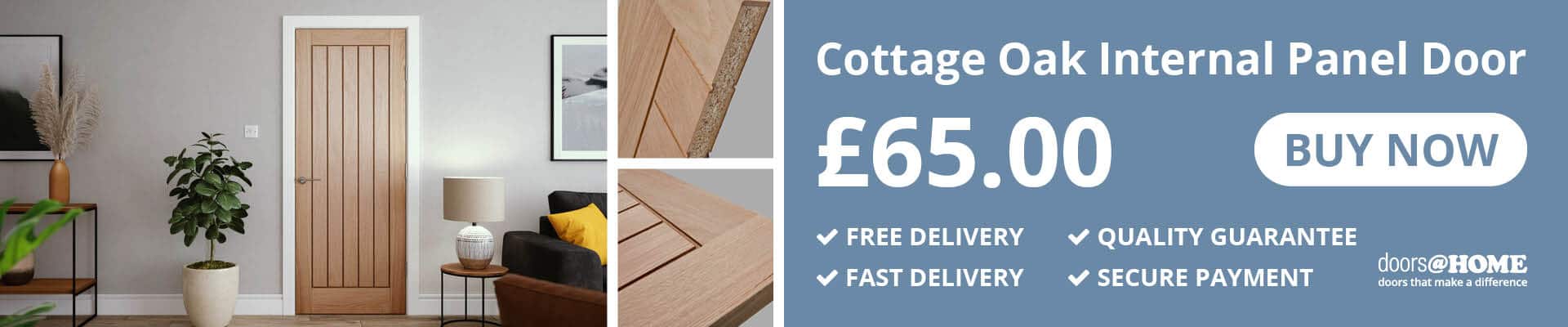 Buy the Cottage Oak Internal Panel Door for just £65